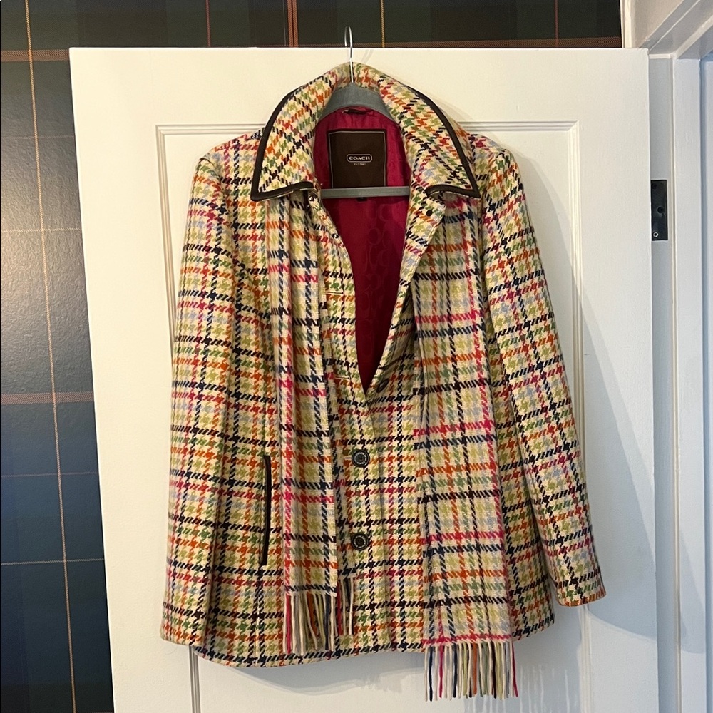 Coach Multicolor Plaid Blazer with Black Accents